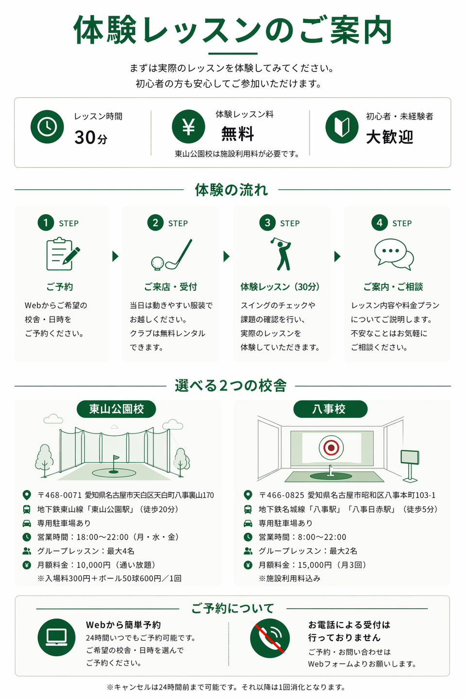 ゴルフスクール 名古屋の体験レッスン