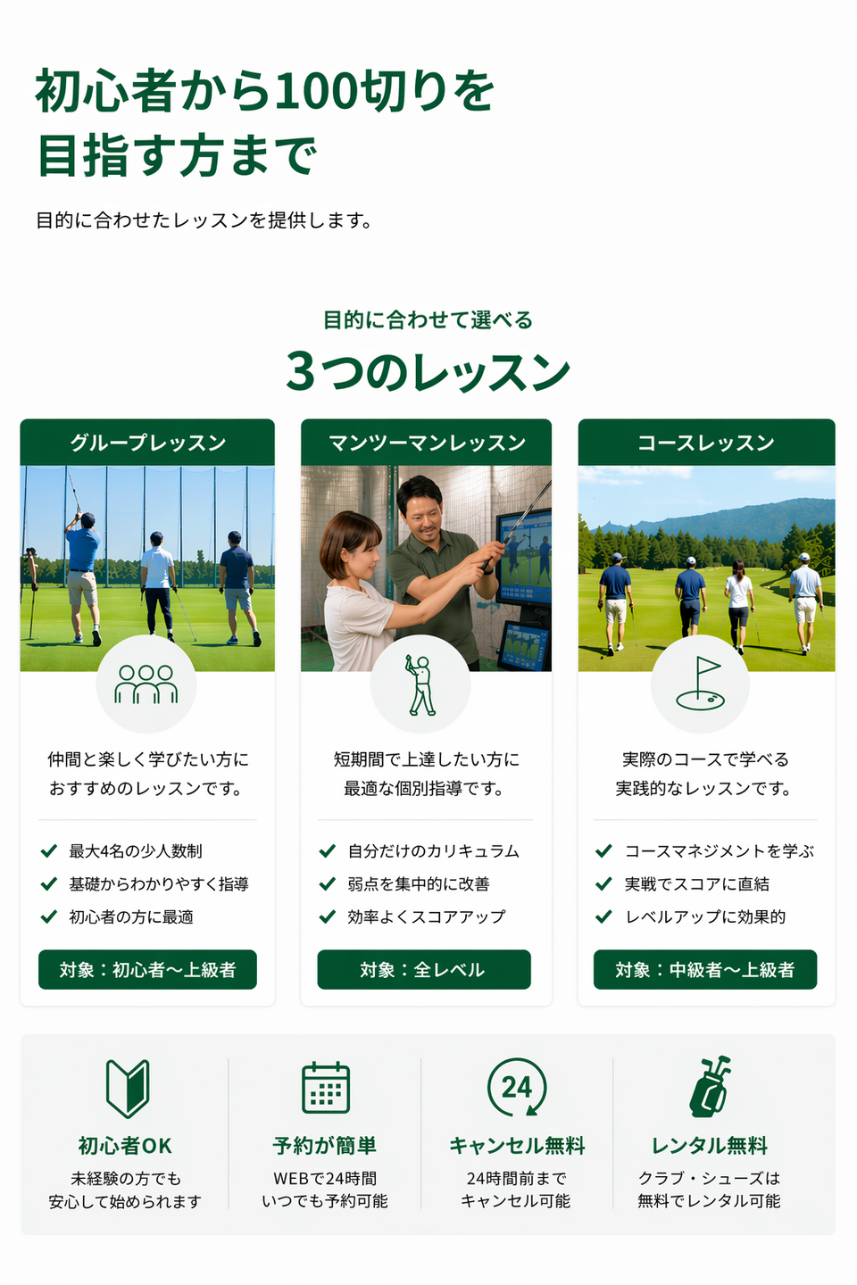 ゴルフスクール 名古屋のレッスン内容